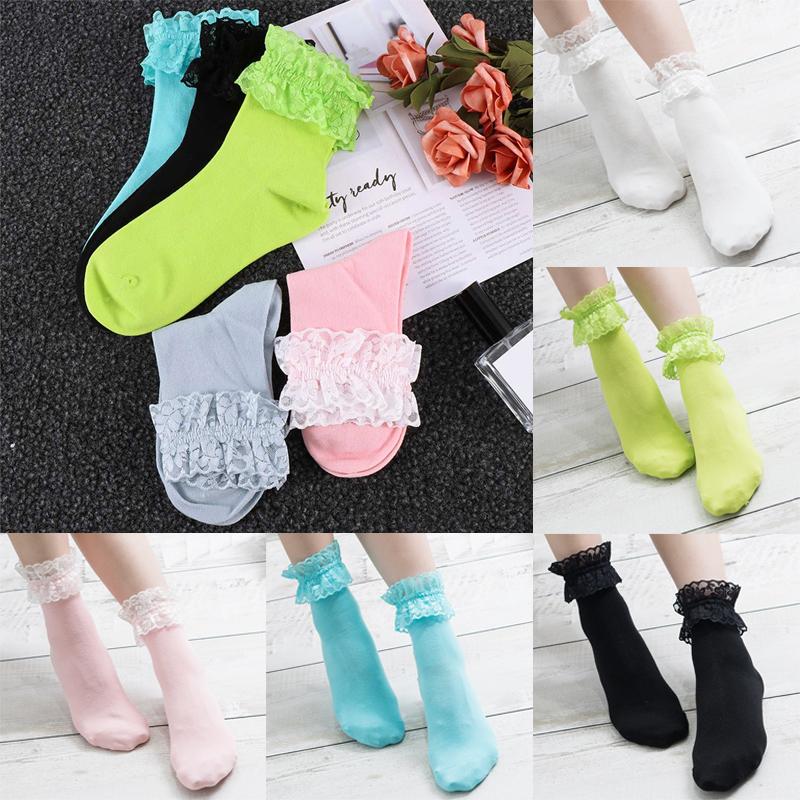 

Women Low Cut Socks JK Ruffle Socks Lolita Socks Lace Sweet Cotton Lace