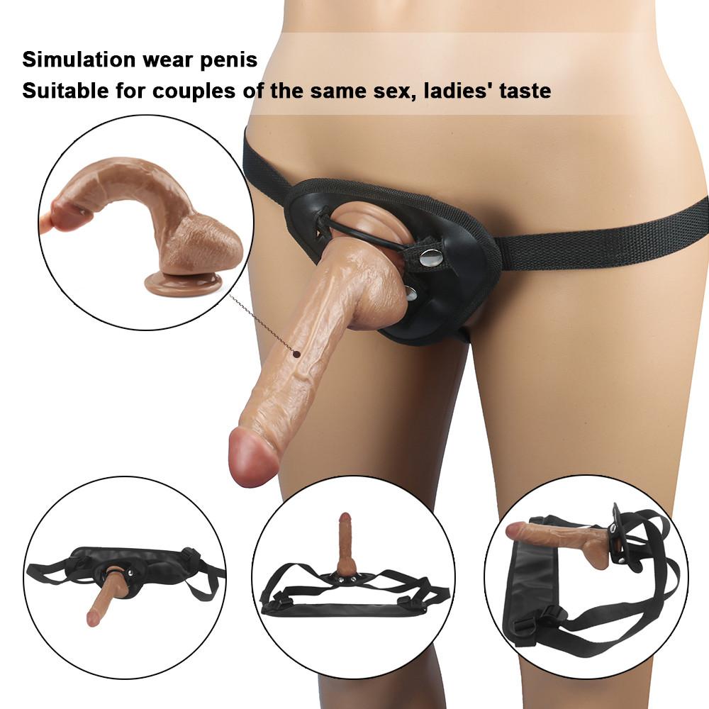 Adult Supplies Sex Toy Wearable Dildo Realistic Sex Toy For Lesbian Women Couples Dildo Strap On Penis Suction Cup Anal Plug