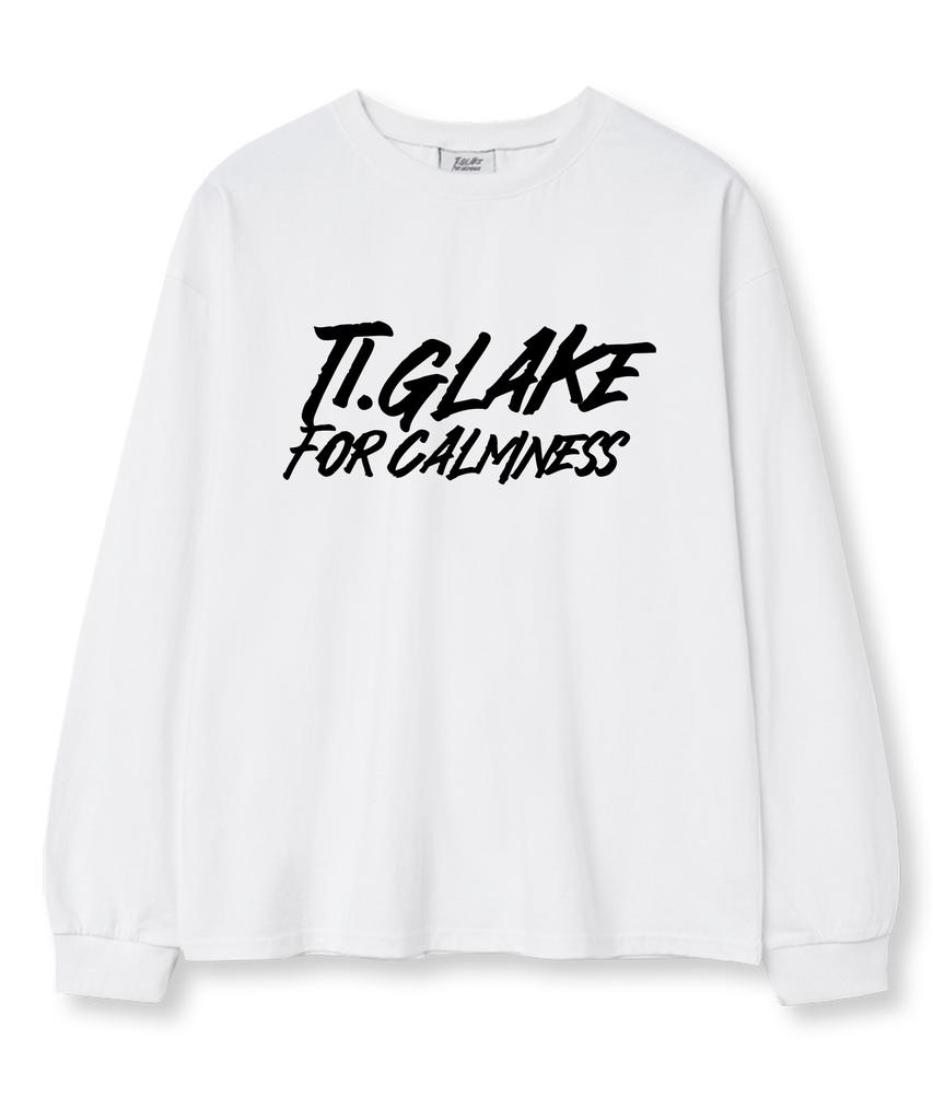 TI.GLAKE Front Logo Oversized Long Sleeve T-Shirt White [Select Ribbed Sleeves]