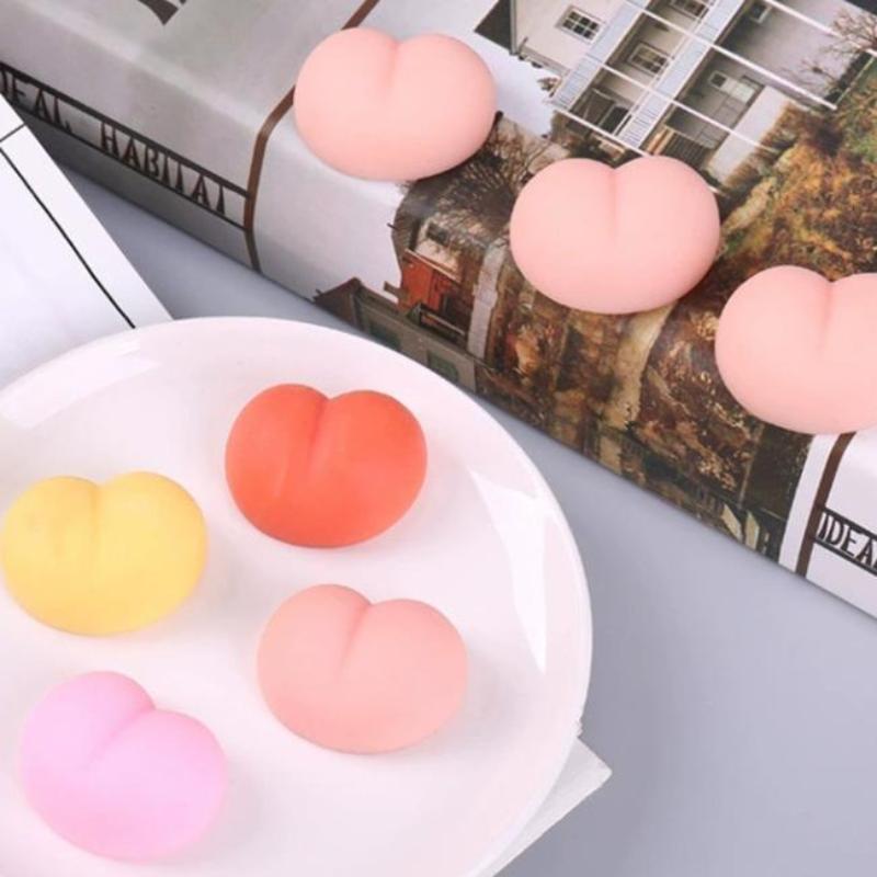 10/30Pcs Stereo Relieve Stress Peach Bum Sticker Mobile Phone Decoration Accessories Fun Butt Mochi Squeeze Toy