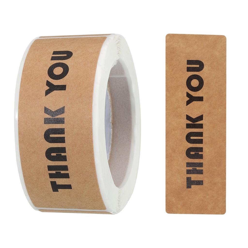 1 Roll Thank You for Your Purchase Stickers Adhesive Rectangle Gift Seal Labels for DIY Business Self-adhesive Paper Labels