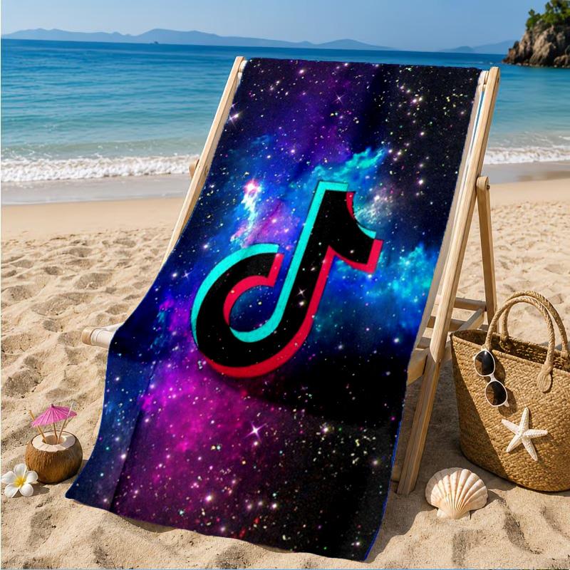 Tiktok Logo Design Beach Towel, Quick-drying, Easy To Care For, Suitable for Both Fitness and Beach Vacations,Sports Essential