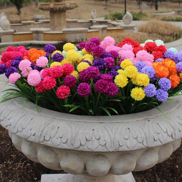 1 Branch Faux Flower No-watering Fresh-keeping 7 Heads Indoor Outdoor Elegant Fake Hydrangea Flower Party Decor