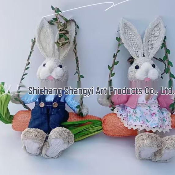 Easter Bunny Cattail Rabbit Ornaments - Home, Mall, and Garden Decor
