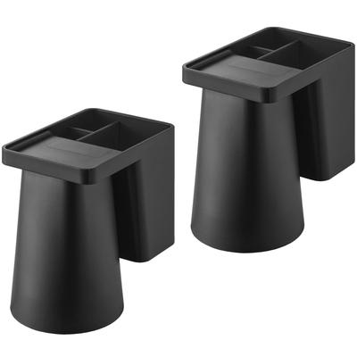 Yamazaki Film Haken Zahnbürstenhalter Einzahn Magnetischer Becher für schwebende Zahnbürsten 1296 x 2 & (Satz 2) Halter/Zahnputzständer, Turm, Schwarz,