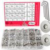 670pcs Stainless Steel Countersunk Hex Bolts/M3-M4-M5-M6/Flat Head Hex Bolt, Nut and Washer Combination Set/Internal Hex Screws