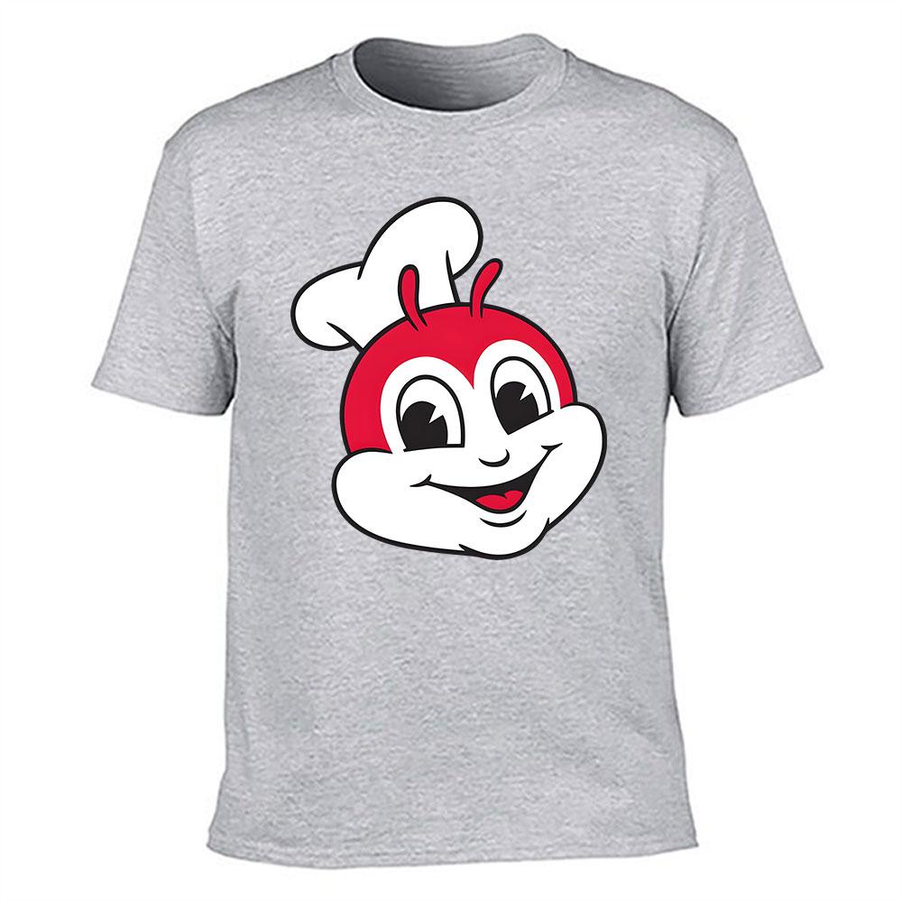 Unisexs Cotton Tshirt With Jollibee Print Casual Crew Neck Short Sleeve Tee For Daily Wear