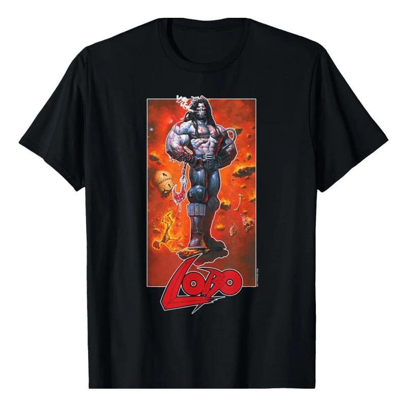 Camiseta Negra Unisex Con Dibujos Animados De Dc Comics Lobo S