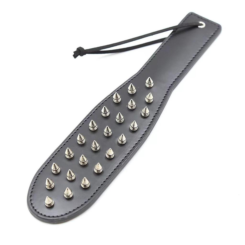 PU Leather Spiked Paddle - Couples' Flirtation and Spanking Toy.
