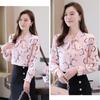 M-4XL Women Spring Summer Style Chiffon Blouses Shirts Lady Casual Long Sleeves Bow Tie Collar Printed Blouses Tops
