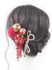 [Handmade by NANA] Hair Ornament, Tsumami Zaiku (traditional Japanese Fabric Flower Making), Japanese Ball, Ribbon, for Coming-of-Age Ceremony,