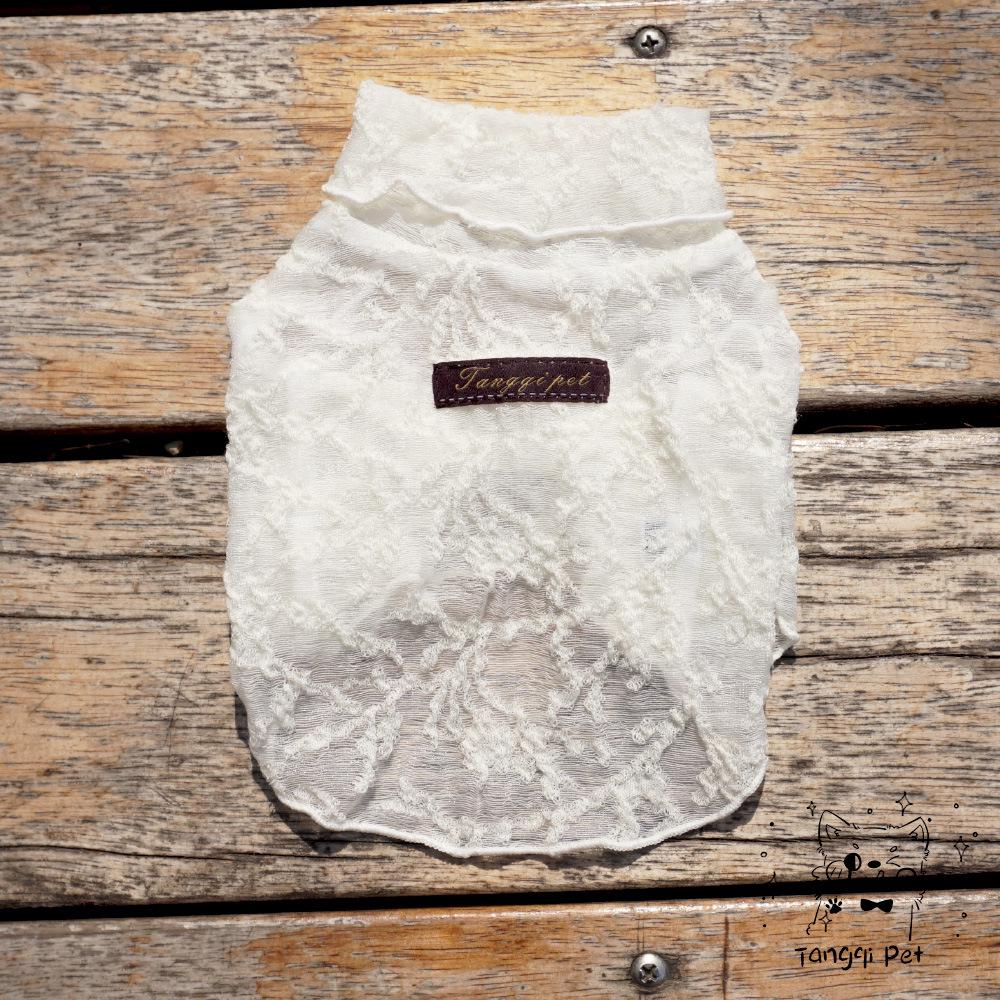 

Tangqi Japanese Fashion Wool & Lace Pet Undershirt for Cats and Dogs Double Extra Small белый