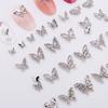 10 Pcs Butterfly Alloy Nail Charms 3D Butterfly Zircon Diamond  Nails Jewelry Diy Nail Art Decoration Accessories