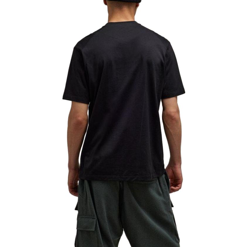 Y-3 Ensfarget T-skjorte med bokstavtrykk, rund hals, korte ermer, unisex topper, svart IT7521