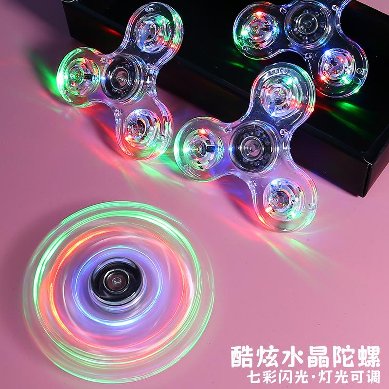 Internet Celebrity Luminous Fingertip Gyro Colorful Lights Adult Decompression Vent Artifact Stall Night Market Small Toys