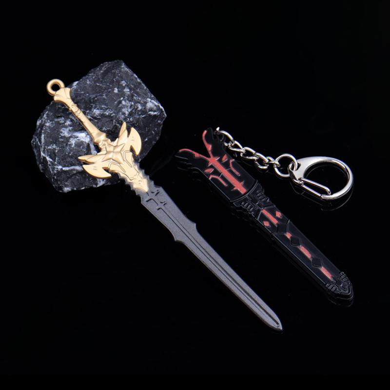 1Pcs Unopened Blade Pendant Keyring Zinc Alloy Metal  Of Famous Ancient Sword Keychain Charms Children'S Gifts