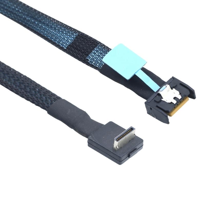 Efficient 50cm/100cm Gen5 PCIE MCIOs 4I 38P to SFF8611 4I 90degree Data Cable for Fast and Reliable Data Transfer