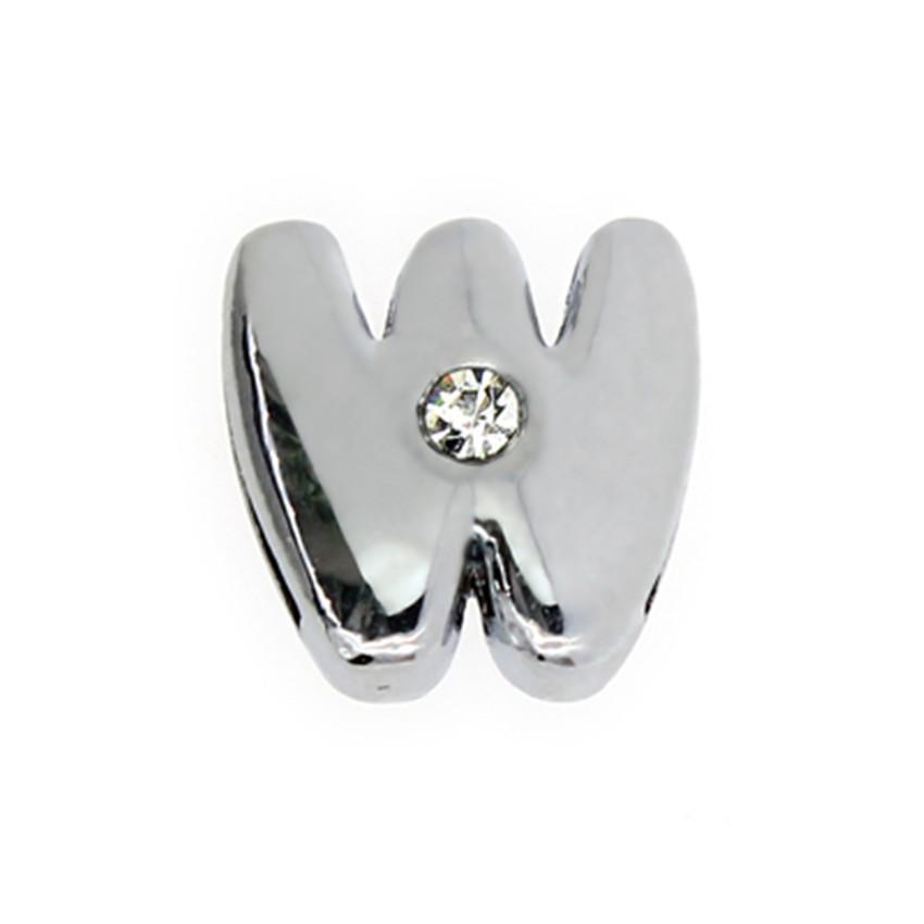 170pcs 8mm Silver Color Fat Slide Letter Charms Slider Alphabet A-Z For Leather Mesh Bracelet Keychain Necklace Jewelry Making