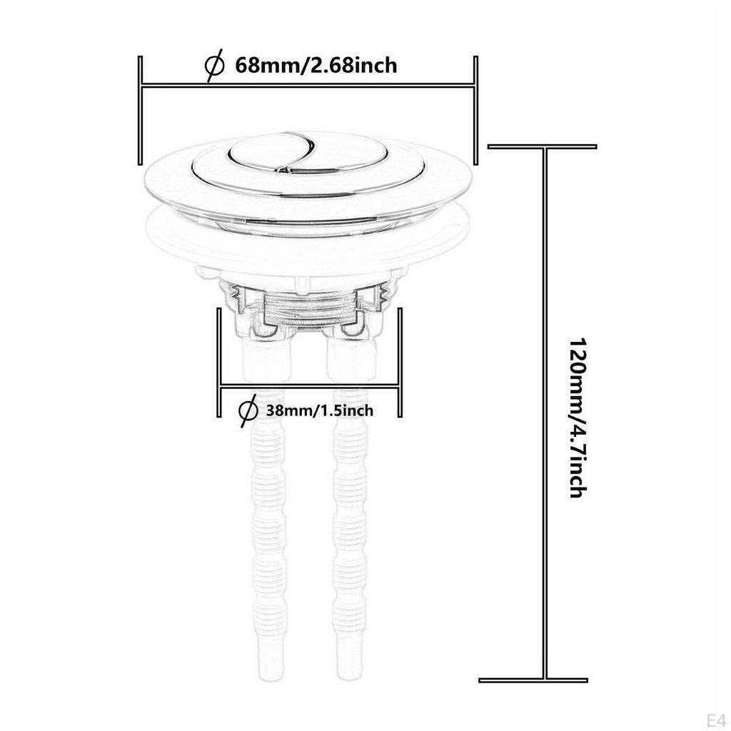 Flush Button for Toilets, Round Tank Accessory Options Available