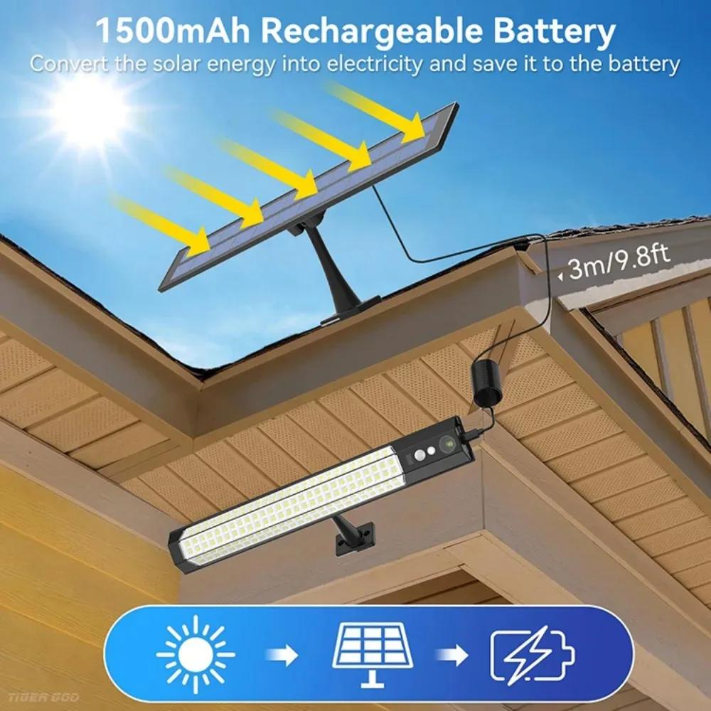 1-2Pcs LED Solar Outdoor Light Outdoor IP65Waterproof Wall Lamp Remote Control Rechargeable for Yard Fence Shed Balcony Lighting