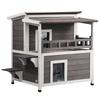 VEVOR Outdoor Cat House Weatherproof, Feral Cat Shelter for Multiple Cats, 2-story Large Outdoor Wooden Cat House with Balcony, Doors
