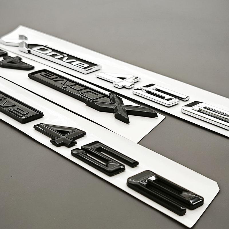 3D ABS Car Letters Logo XDrive 40e 45e Badge Rear Trunk Emblem Side Fender Sticker For BMW  X5 F15 G05 Tail Exterior Accessories