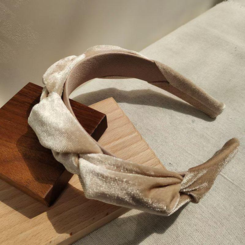 Koreanischer Samt Geflochtenes Retro Französisches Stirnband: Gesichtskonturierendes Dickdarm-Haarband