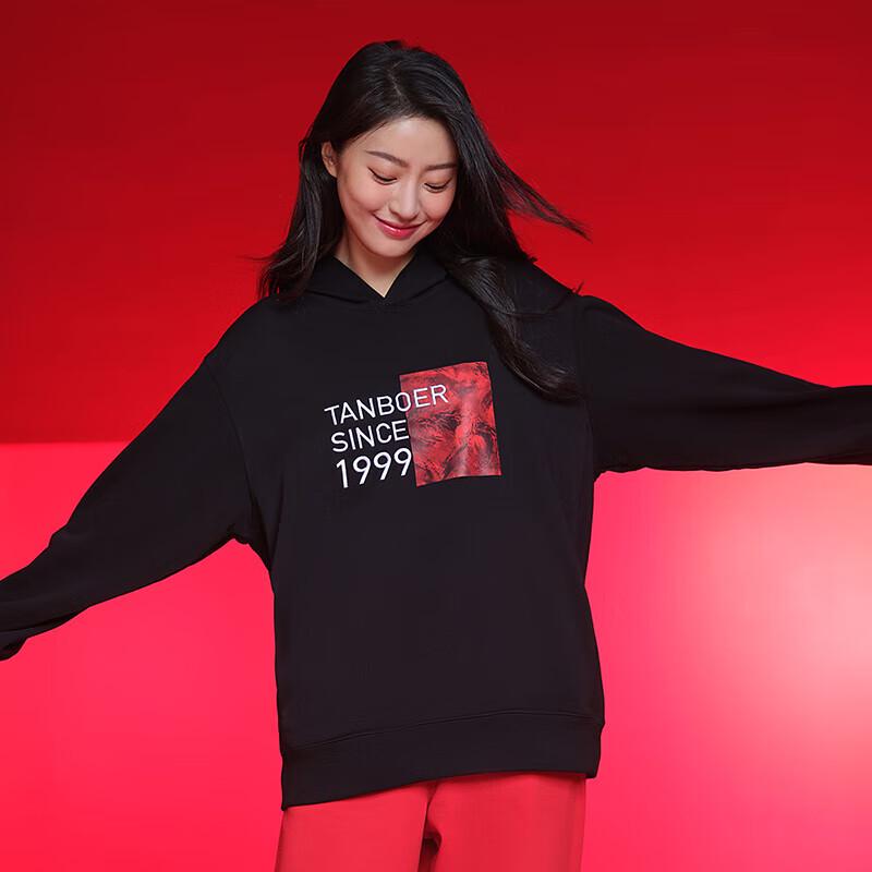 Tanboer Unisex New Year Print Hooded Sweatshirt TB4150506