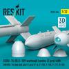 Reskit Guided Bombs with Data Link Pod Plastic Model Kit Parts 1/32 EGBU-15 (2 Pieces) AN-AXQ-14 (1 Piece) RSK32-0564 (Airplane)