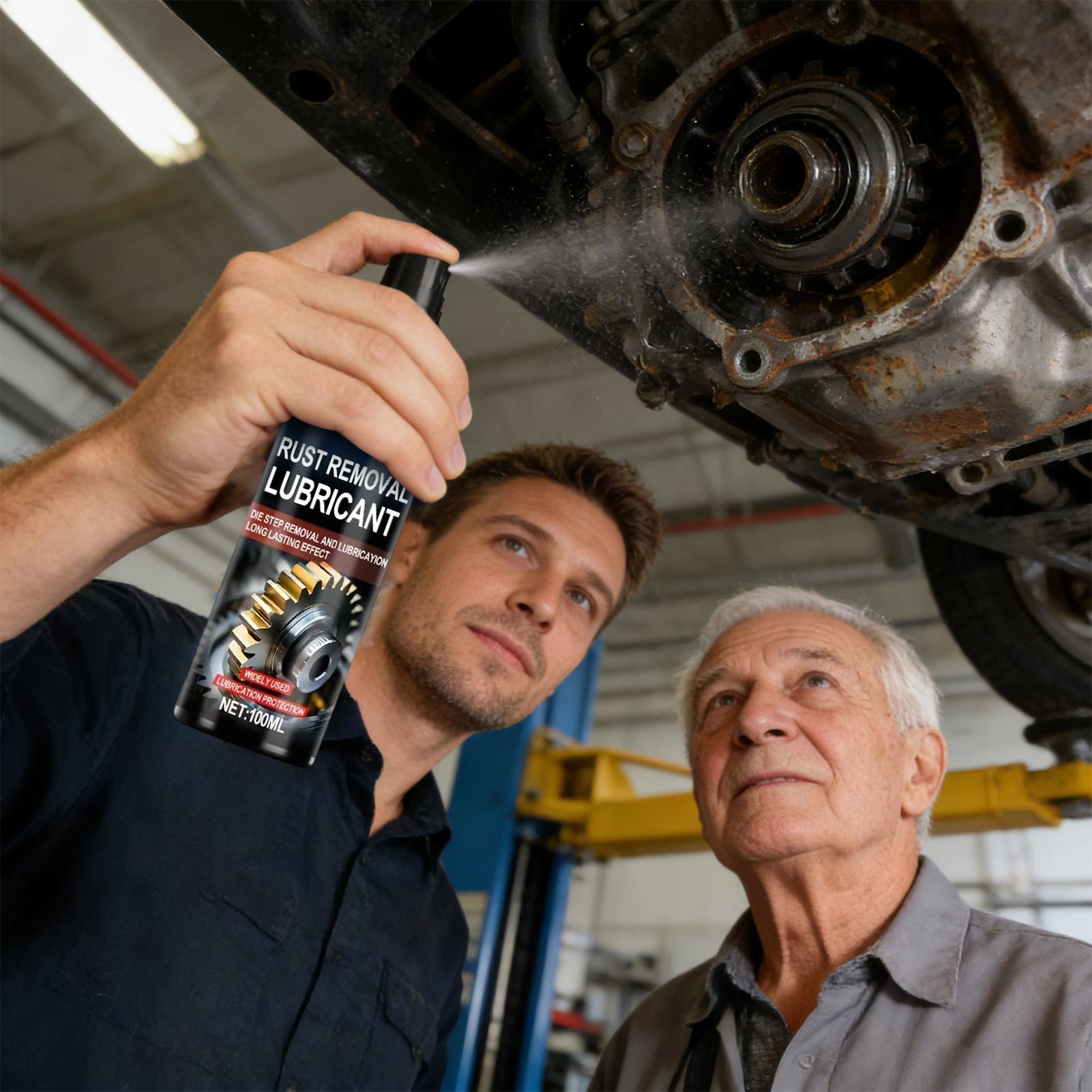100ml Rust Removal Spray Multipurpose Lubricating Vehicles Metal Rust Remover for Equipment Maintenance Hinges Chassis Bolts 100ml