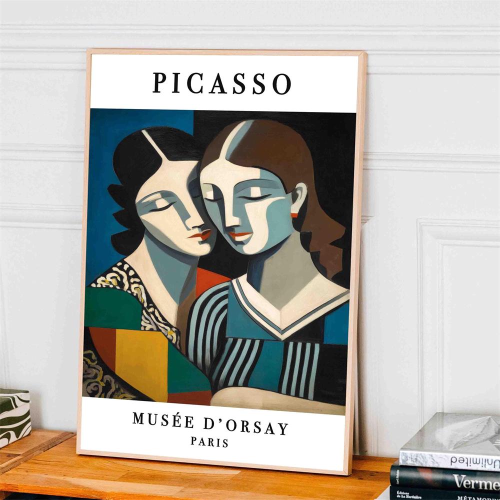 Pablo Picasso Art Prints Picasso Abstract Faces Exhibition Poster Print Canvas Painting Boho Retro Wall Art Print 21X30CMNo Framed