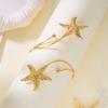 Bohemian Metal Starfish Open Upper Arm Bangle for Women Punk Gold Color Adjustable Cuff Bracelet Beach Party Jewelry Gift