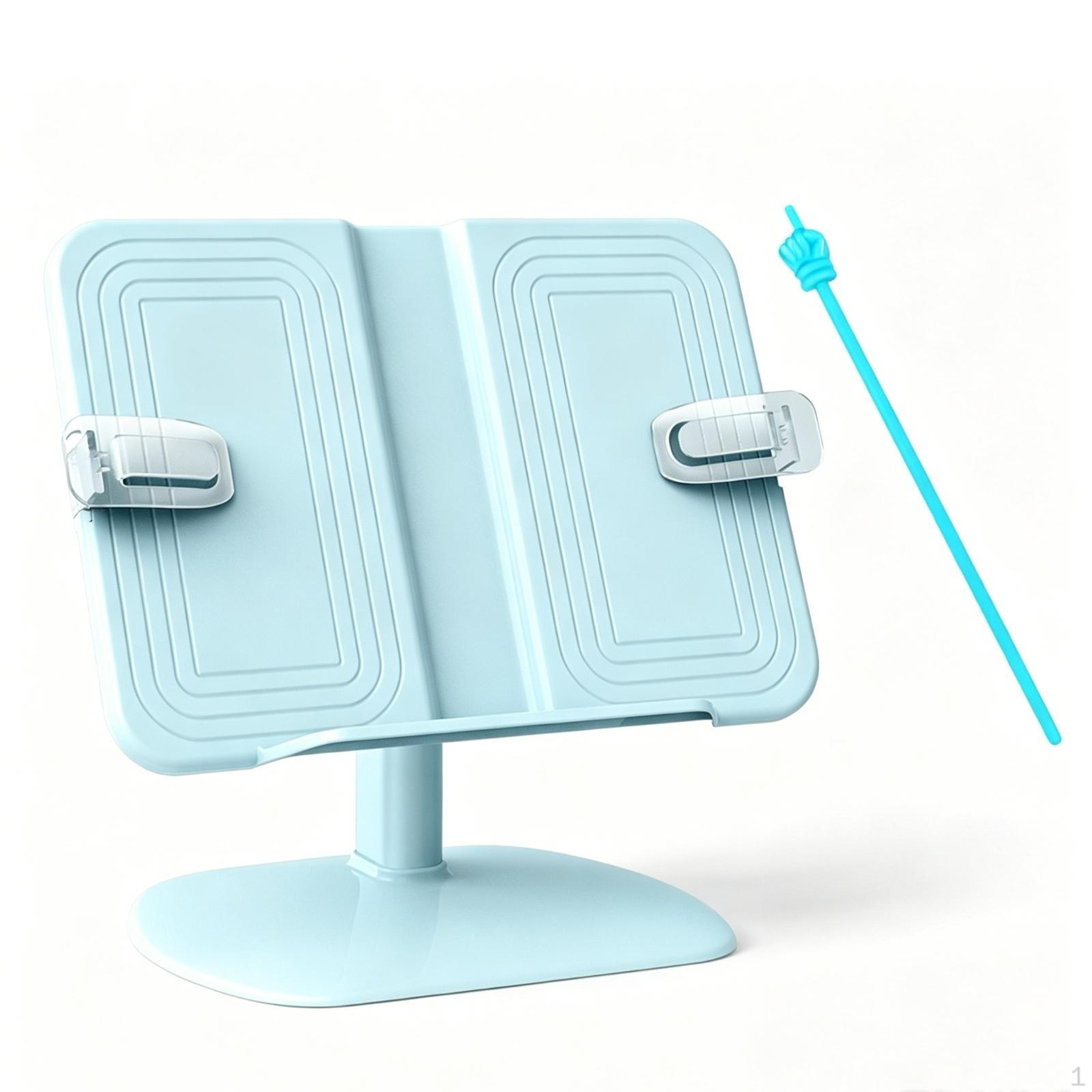 Adjustable Book Stand Hands Stand, with Page Clips Clear Desktop for Kids, Students, Desk,