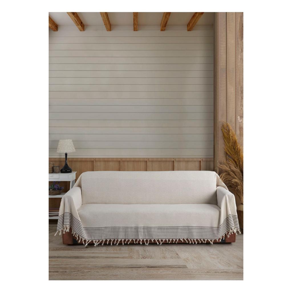 Organiczna tkanina Buldan pokrywająca beżowe ramiona Duży rozmiar 180 x 300 cm Fotel Sofa Sofa Narzuta bawełniana