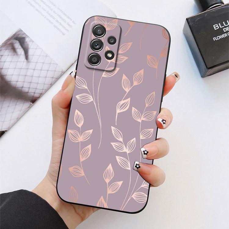 Glitter Hearts Love Leaf Phone Case For Samsung Galaxy S24FE S25 Ultra A02 A03 A04 A05 A06 A12 A13 A16 A26 A35 A36 A56 A55 Cover