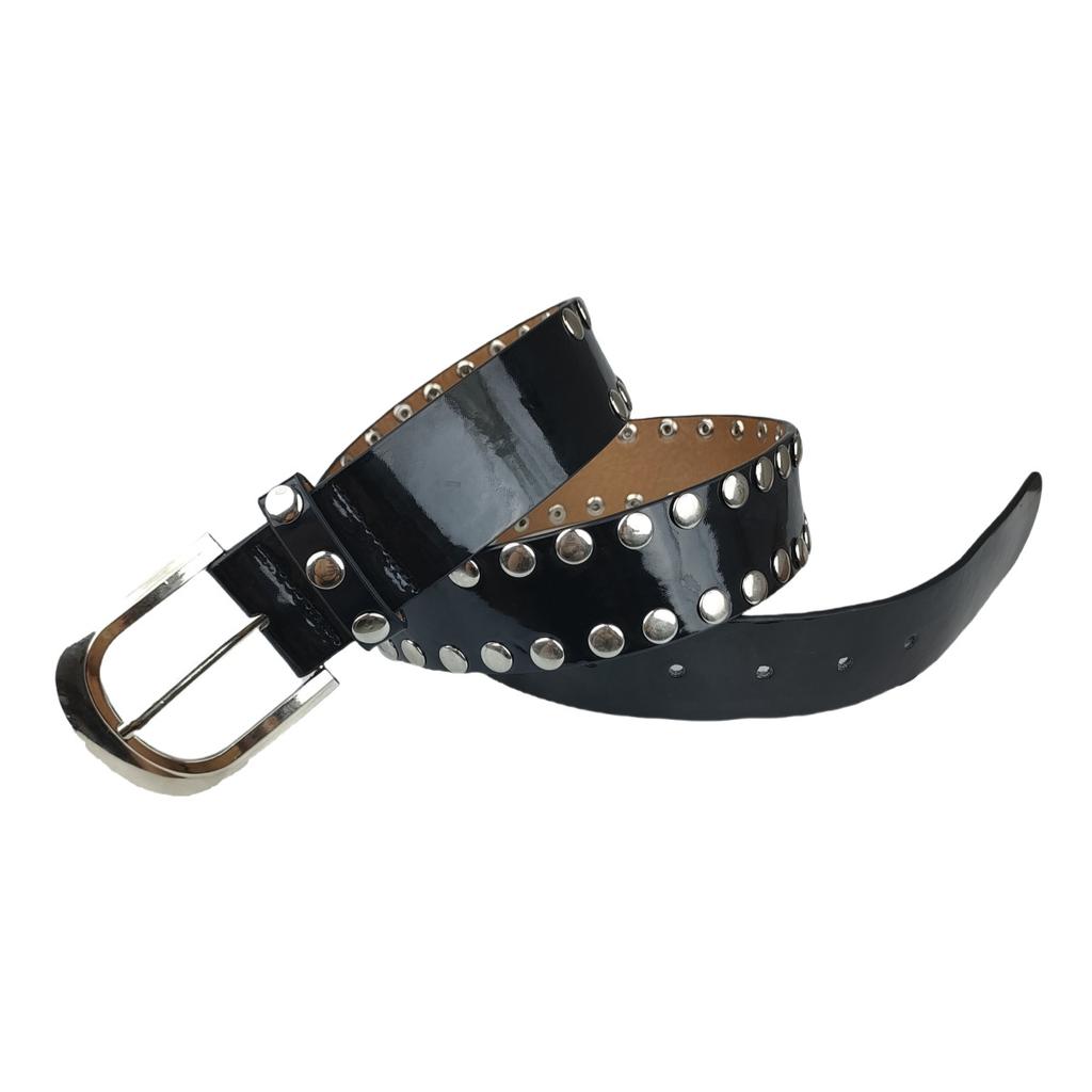 Belt with Laces with Personality Punk Versatile Air Eye Rivets and Beads Fashionable and Popular with Jeans Belt Belt