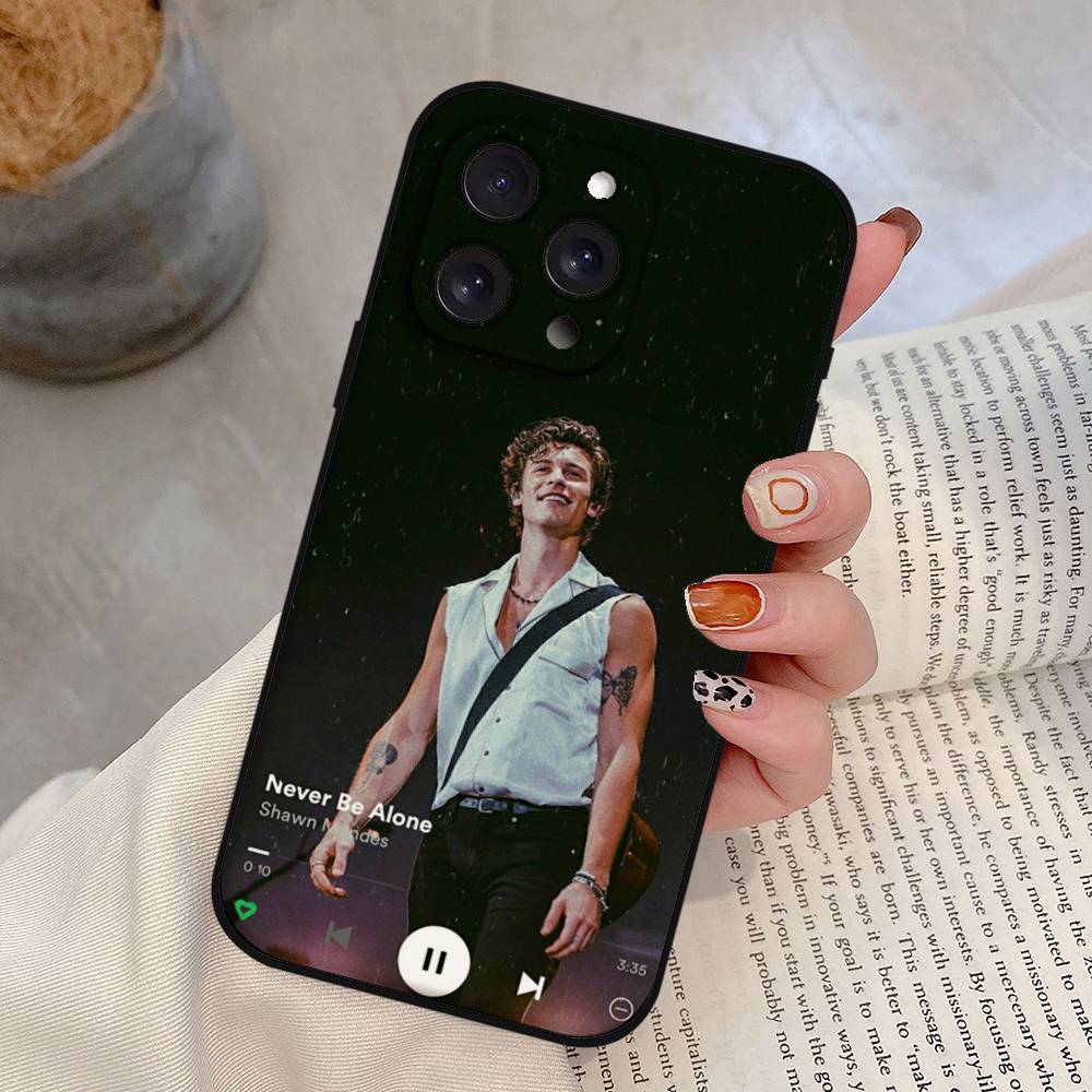 Singer Shawn Mendes Phone Case For IPhone 17,16,15,14,13,12,11 Plus,Pro,Max,XR,XS,X,7,8 Plus,Mini Black Silicone Soft
