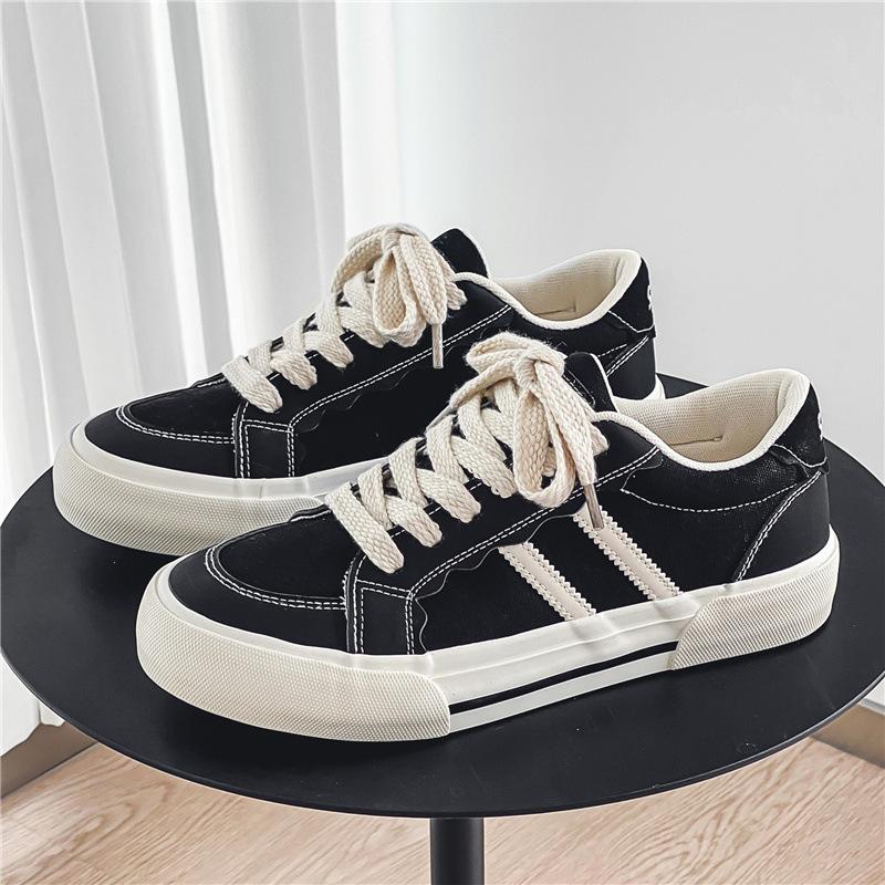 Canvas Men's Shoes Summer Breathable Versatile Niche Design Sense Japanese Casual Board Shoes Junior High School Students Black Sports Tide Shoes