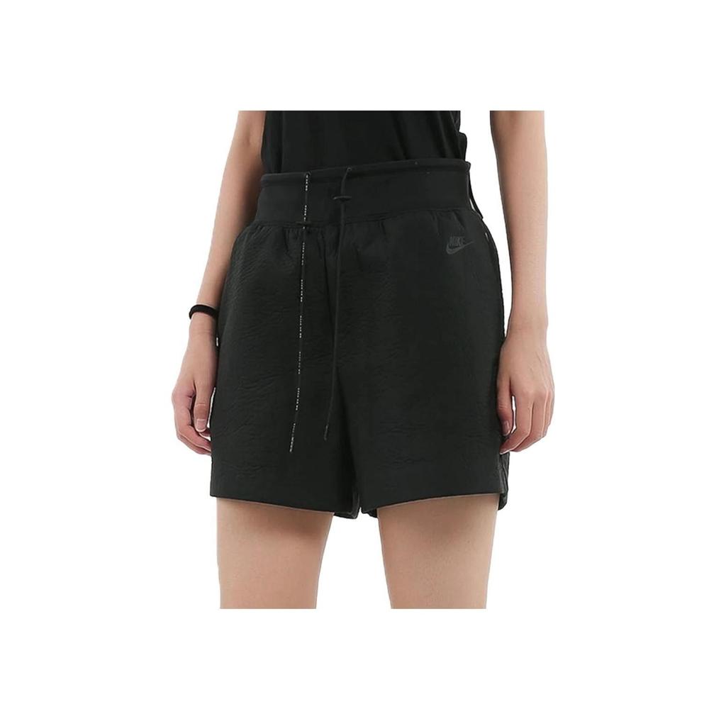 Nike Sportswear Tech Pack Logo Print Drawstring Shorts Women Shorts Black 932112-010