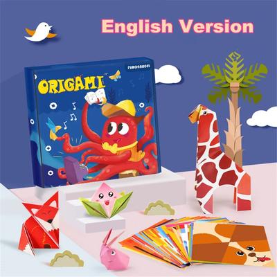 108 Sider Montessori Legetøj Tegneserie Dyr Origami Papir DIY Børne Håndværkslegetøj Håndlavet Papir Kunst Pædagogisk Legetøj til Børn Gave