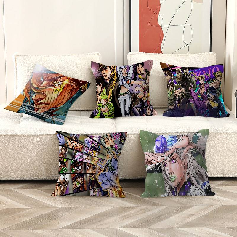 Anime JoJo Bizarre Maple Design Cushion Cover Happy Autumn Harvest Decor Holiday Decorati Pillow Cover