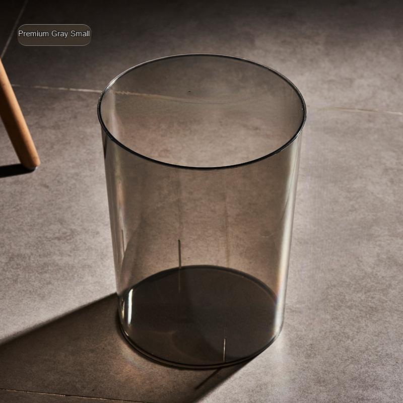 

Household light luxury garbage can living room creative PET transparent garbage can office large capacity simple paper basket