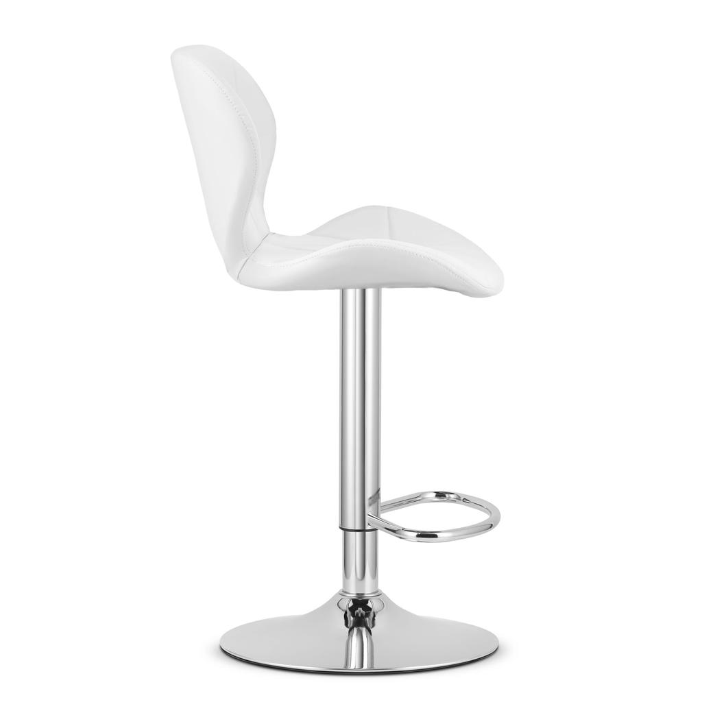 West Stool - White Eco-Leather / Chrome Base
