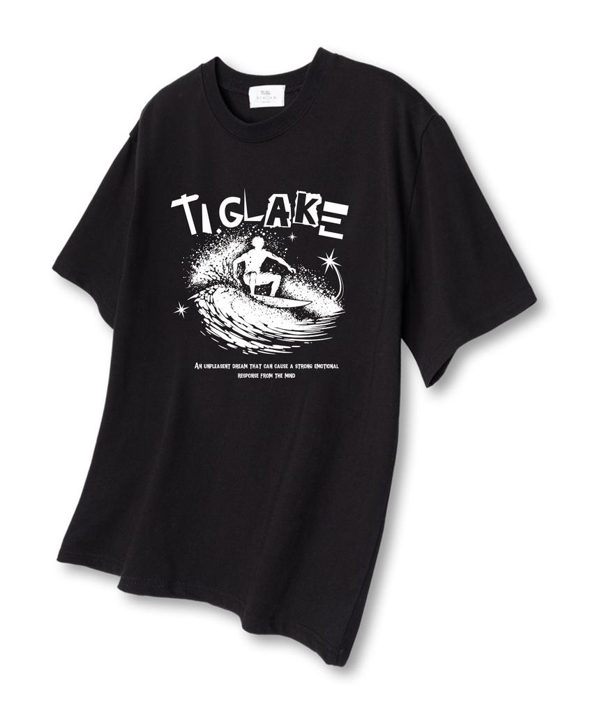 TI.GLAKE Surfboy Oversized Short Sleeve T-Shirt Black