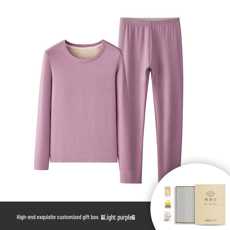 Set dámského termoprádla z hedvábné vlny – jednobarevné, plus sametové, husté na podzim/zimu.