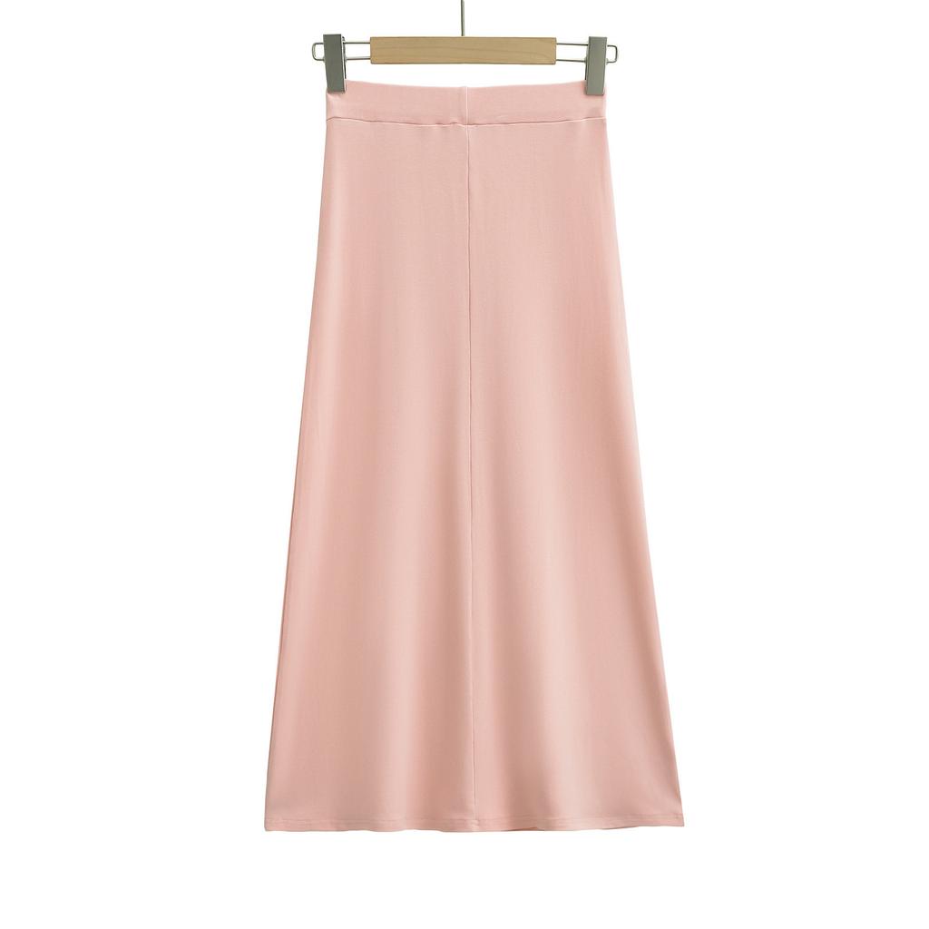2025 Light European Fashion Half Body Skirt European And American Women'S Wear New Style Elastic Waist Drop A-Line Skirt Long Skirt