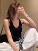 Lemon Green Tea U-Neck Spaghetti Strap Women's Slim Fit Sleeveless Tank Top - 2026 Spring/Summer Collection
