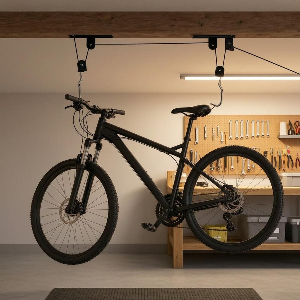 Cycle Lifting Rack Heavy Duty Hoist Adjustable for Utility Room