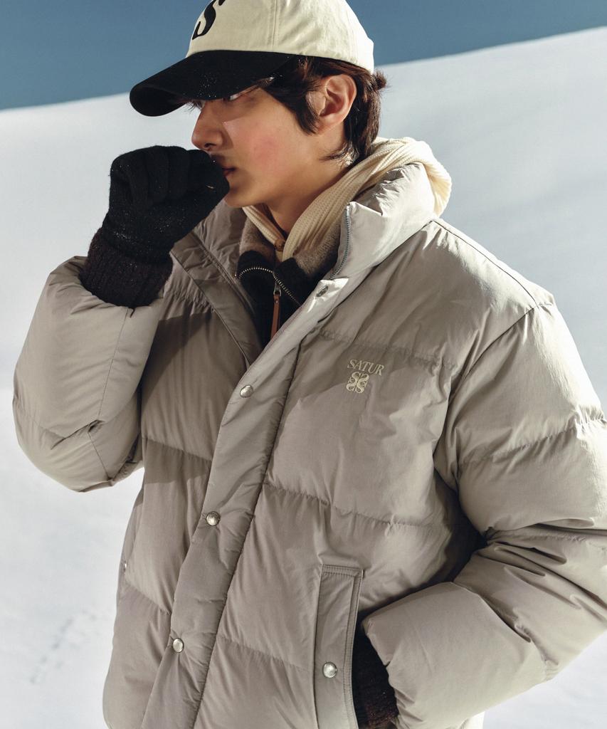 Satur Lauren Puffer Duck Down Padded Jacket Grey