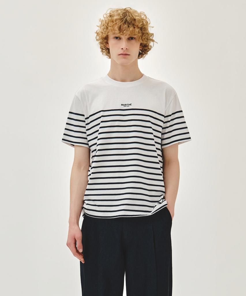 Malittepeulangsowajeobeo Block Stripe Tee Navy